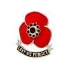'Lest We Forget’ Sterling Silver Remembrance Poppy Pin