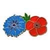1914-Allies-1918 Lapel Pin, National Symbols the Poppy & Le Bleuet