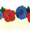 1914-Allies-1918 Cufflinks, National Symbols the Poppy & Le Bleuet