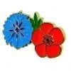 1914-Allies-1918 Lapel Pin, National Symbols the Poppy & Le Bleuet