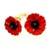 PEACE POPPY 18ct Gold Plated Clip Earrings Set With Swarovski Crystal - Large