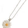 Daisy Pendant, Rhodium Plated with Soft Enamel, Small, 16mm