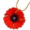 PEACE POPPY 18ct Gold Plated Pendant & Chain Set With Swarovski Crystal