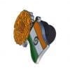 Marigold & Flag of India, cast in Brass Chrome Plated & Enamel.