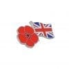 Poppy & Union Jack , cast in Chrome plated Brass & Enamel.