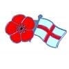 Remembrance Poppy & Cross of Saint George Flag Pin