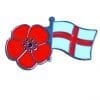 Remembrance Poppy & Cross of Saint George Flag Pin