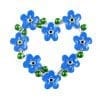 Forget Me Not Floral Heart Brooch